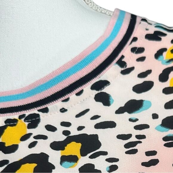 A.Z.I New York Colorful Animal Print Short Sleeve Top Size S - Picture 3 of 11